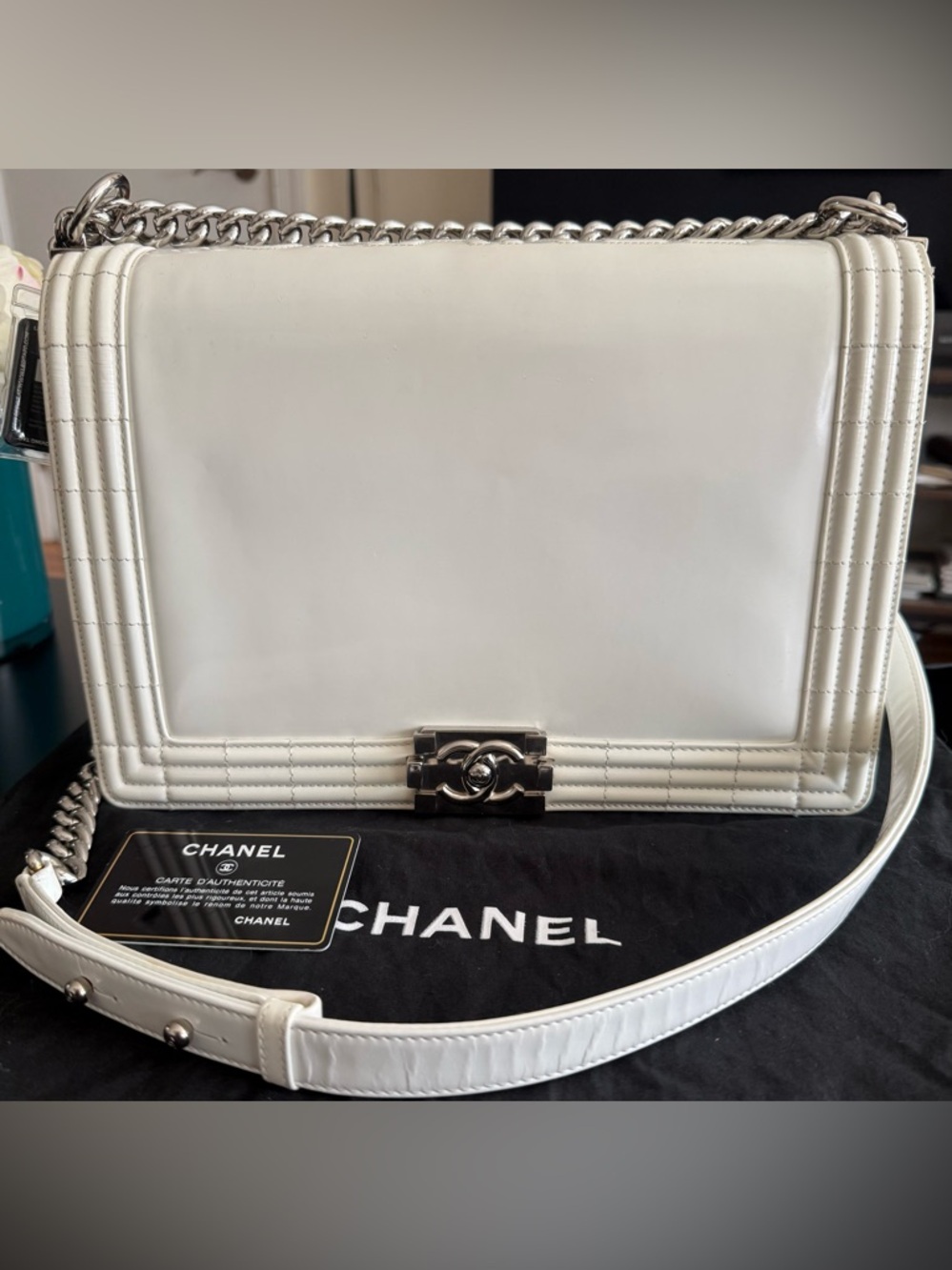 Chanel Reverso All White Boy Bag